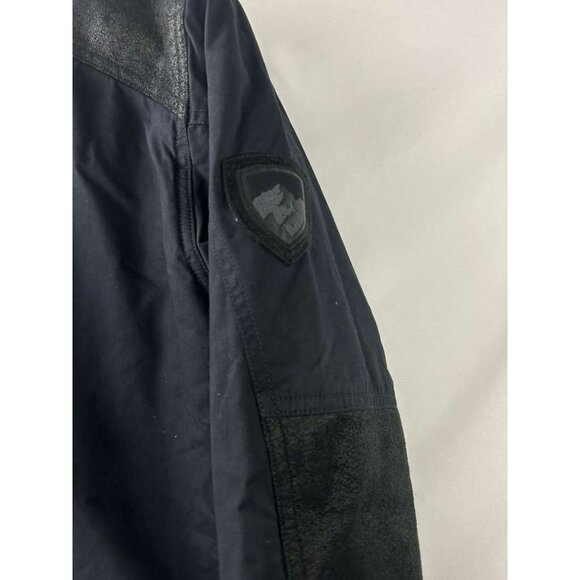 Kuhl Projekt Jacket Men's Size Large Navy Blue Hooded Pockets Faux Leather - Picture 15 of 16